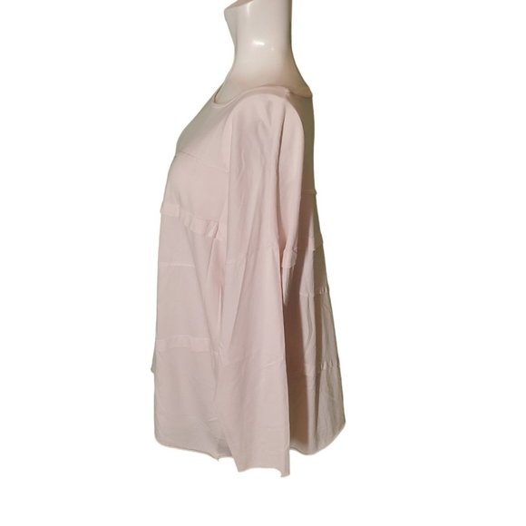 Planet Laura G Boxy Pima Cotton Pink Tee Top Tunic Tshirt Oversized Jersey Sz OS - Picture 3 of 6